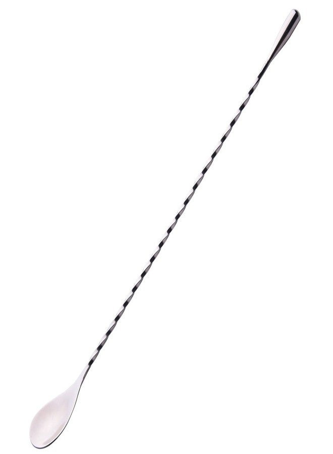 MADHYA Stainless Steel Bar Spoon Cocktail Mixing Stirrers for Drink, Stainless Steel 12 Inches Long Handle Spiral Design with Weighted Teardrop End for Drink Mixing Lovers, Pack of 1 - Image 1